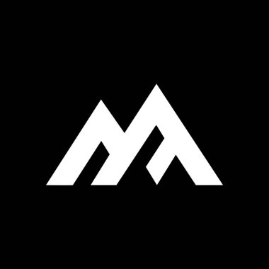 Letter M Mountain Minimalist Logo