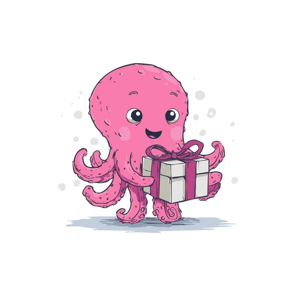 Ahtapot Bir Hediye Kutusu Tutuyor