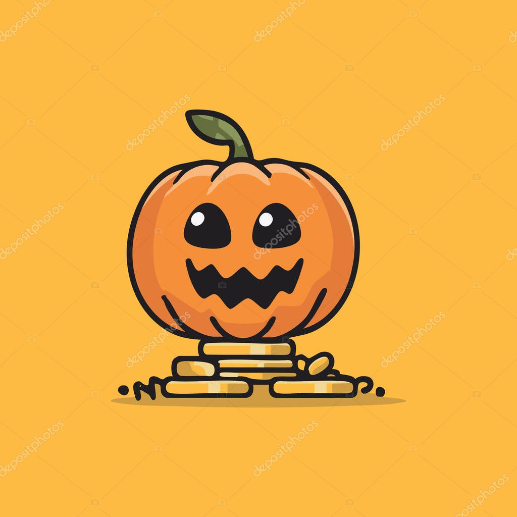 Pumpkin Coin Logo For Halloween Finance