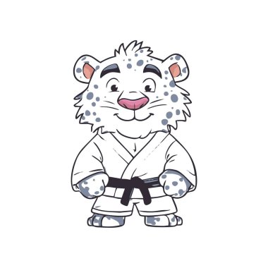 Komik Kar Leoparı Judo Savaşçısı