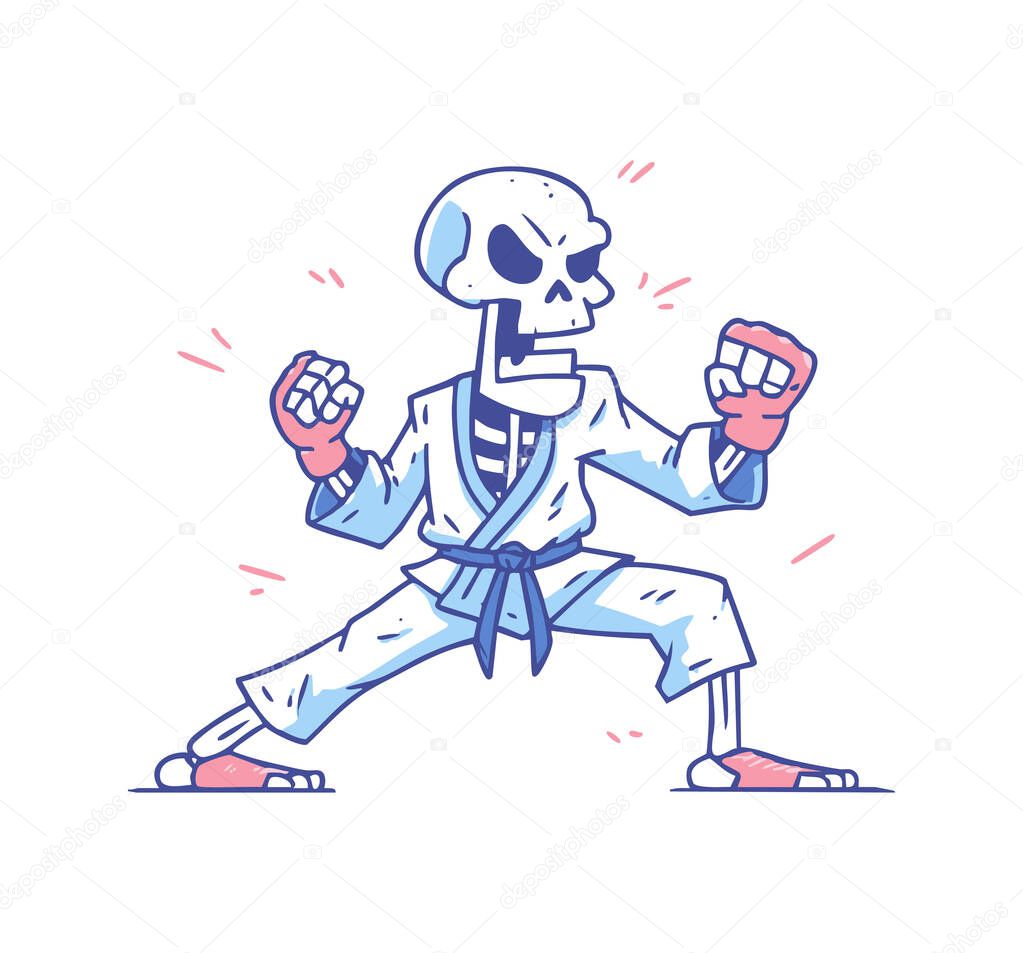 Funny Skeleton Judo Fighter