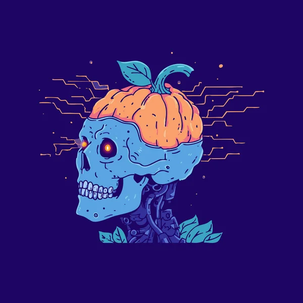 Haunted AI Core With Pumpkin