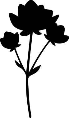 Minimalist Küçük Çiçek Siluet Vektörü