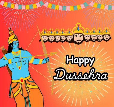 Mutlu dussehra posteri kutlama dilekleri oluşturma - 1