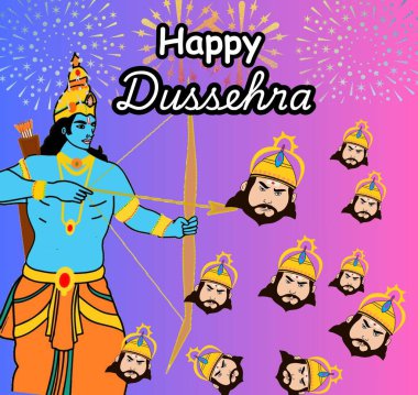 Mutlu dussehra posteri kutlama dilekleri oluşturma - 1