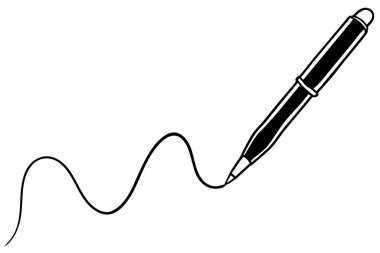 İzole edilmiş bir çizim aracı ve yazma ekipmanının kalem vektör illüstrasyonunu göster