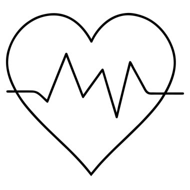Canlı bir kırmızı kalp atışı, aşkı ve tıbbi bakımı sembolize eden bir EKG monitörünü gösteriyor.