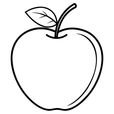 Taze, olgun bir elmanın yeşil vektör çizimi, sağlıklı ve lezzetli organik besinleri sembolize ediyor.