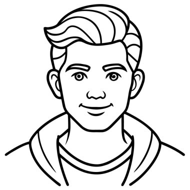 Çizgi filmdeki bıyıklı ve şapkalı bir adamın vektör çizimi.