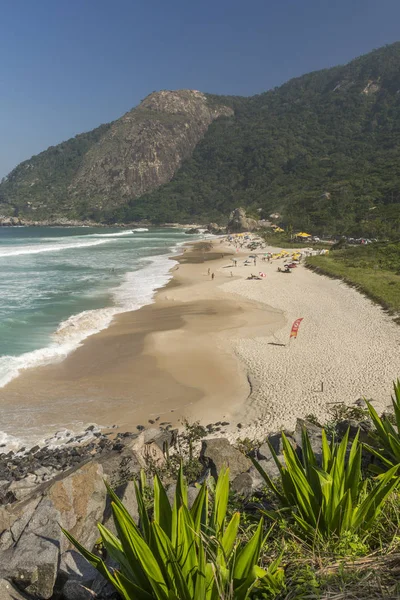 大西洋熱帯雨林と Restinga ウエスト サイド リオデジャネイロ ブラジルの大西洋によって美しいピランハ ビーチ風景 — ストック写真