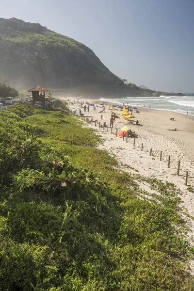 Bela Paisagem Praia Prainha Junto Oceano Atlântico Sobre Mata Atlântica — Fotografia de Stock