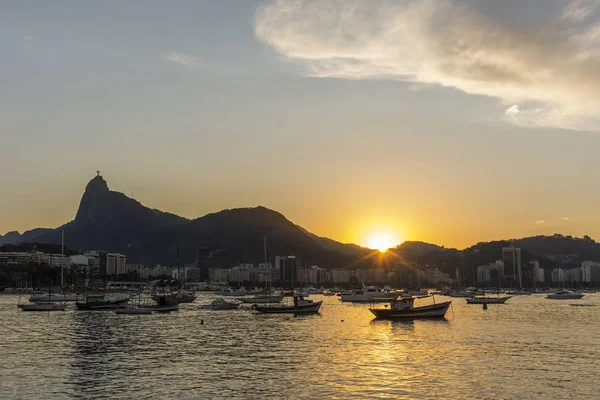 Gyönyörű naplemente táj, Rio de Janeiro, Brazília — Stock Fotó