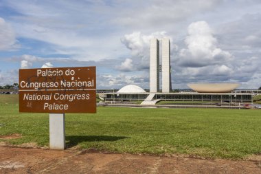 Ulusal Kongre Binası Merkez Brasilia, Federal bölge, sermaye şehir Brezilya'nın iki kuleli