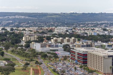 Merkez Brasilia, Federal bölge, sermaye şehir Brezilya'nın kuzey kanadında için Tv kulesinden görüntüleyin