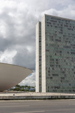 Ulusal Kongre Binası Merkez Brasilia, Federal bölge, sermaye şehir Brezilya'nın iki kuleli