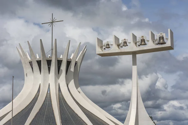 Catedral Metropolitana Metropolitní Katedrála Moderní Architektura Budovy Zvonice Centru Brasílie — Stock fotografie