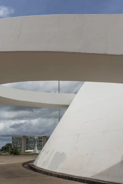 Bâtiment Musée National Avec Une Architecture Moderne Dans Centre Brasilia — Photo