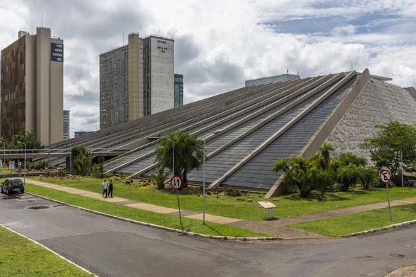 Nowoczesny Budynek Teatru Narodowego Brasilia Dystrykt Federalny Kapitału Miasta Brazylii — Zdjęcie stockowe
