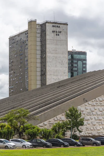 Nowoczesny Budynek Teatru Narodowego Brasilia Dystrykt Federalny Kapitału Miasta Brazylii — Zdjęcie stockowe