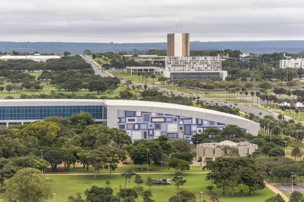 Widok Wieży Telewizyjnej Osi Środkowej Brasilia Dystrykt Federalny Kapitału Miasta — Zdjęcie stockowe