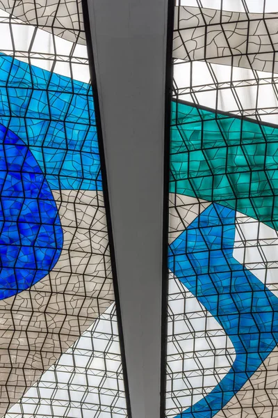 Färgade Glastillverkning Inuti Catedral Metropolitana Metropolitan Cathedral Modern Arkitektur Byggnad — Stockfoto