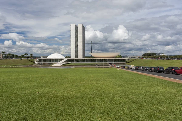 Krajowy Kongres Budynku Dwiema Wieżami Centrum Brasilia Dystrykt Federalny Kapitału — Zdjęcie stockowe