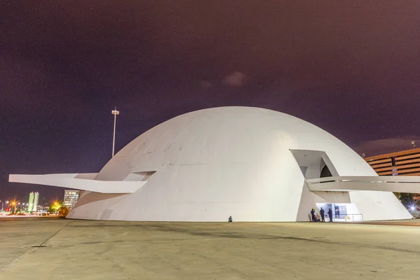 Muzeum Narodowe Budynku Nowoczesną Architekturą Centrum Brasilia Dystrykt Federalny Kapitału — Zdjęcie stockowe