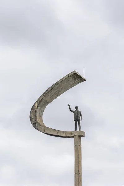 Statue Commémorative Avec Ciel Nuageux Brasilia District Fédéral Capitale Brésil — Photo