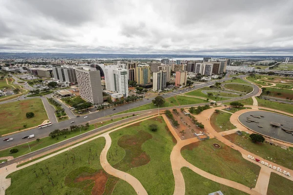 Vista Desde Torre Hasta Eje Central Brasilia Distrito Federal Capital — Foto de Stock