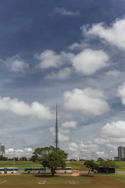 Widok Anteny Tower Centrum Brasilia Dystrykt Federalny Kapitału Miasta Brazylii — Zdjęcie stockowe