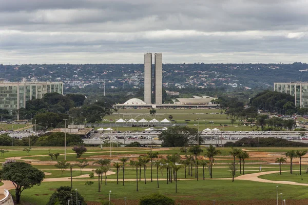 Widok Wieży Telewizyjnej Osi Środkowej Brasilia Dystrykt Federalny Kapitału Miasta — Zdjęcie stockowe