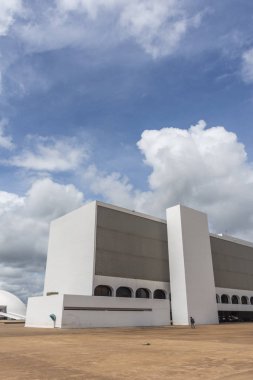 Milli Kütüphane modern beyaz bina merkezi Brasilia, Federal bölge, sermaye şehir Brezilya içinde