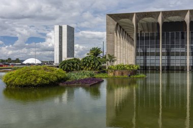 Itamaraty Palace Uluslararası İlişkiler kamu binası ve Ulusal Kongre Merkezi Brasilia, Federal bölge, sermaye city, Brezilya