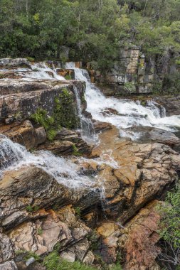 Almecega II şelale, cerrado doğada Chapada dos Veadeiros, Goias, merkezi Brezilya güzel peyzaj