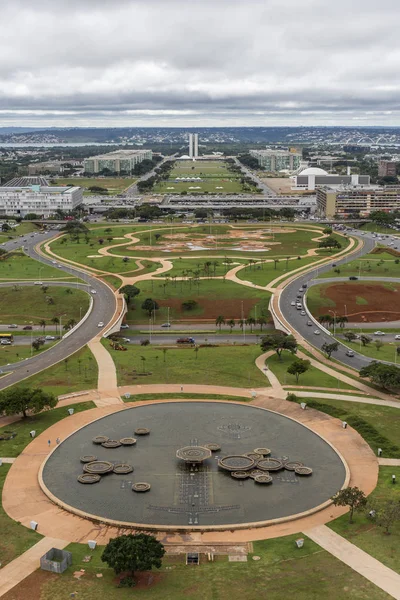 Vista Desde Torre Hasta Eje Central Brasilia Distrito Federal Capital — Foto de Stock