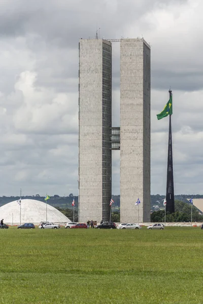 Edifício Congresso Nacional Com Duas Torres Centro Brasília Distrito Federal — Fotografia de Stock