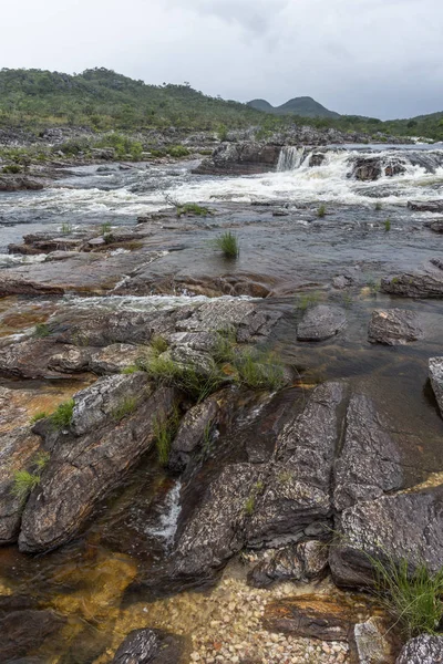 Cerrado nehri Chapada dos Veadeiros, Goias, Orta Brezilya 'da güzel bir manzara üzerindedir.