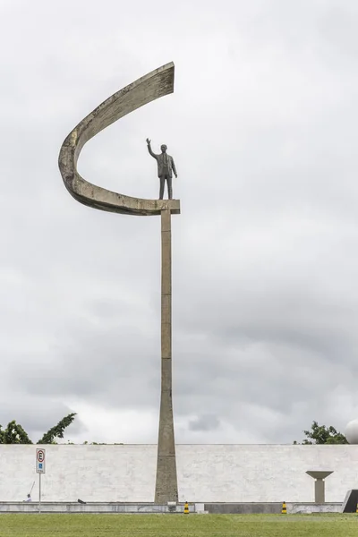 Memorial Statue Cloudy Sky Brasilia Federal District Capital City Brazil — Stock Photo, Image