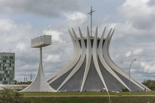 Catedral Metropolitana Edificio Arquitectura Moderna Con Campanario Centro Brasilia Distrito — Foto de Stock