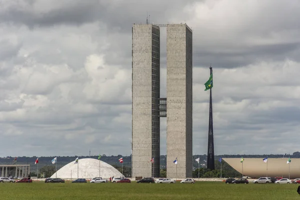 Krajowy Kongres Budynku Dwiema Wieżami Centrum Brasilia Dystrykt Federalny Kapitału — Zdjęcie stockowe