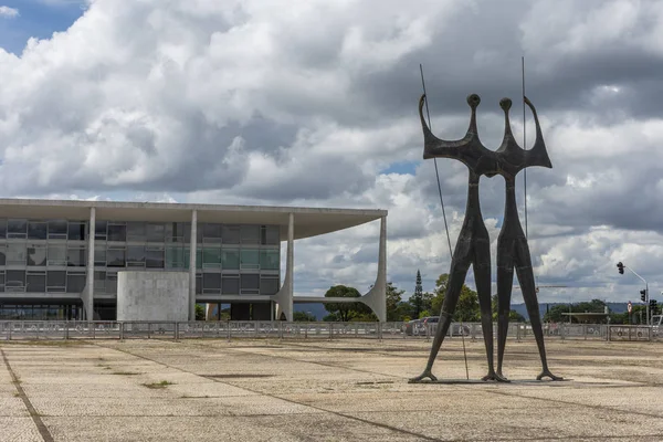 Dois Candangos Pomník Tres Poderes Náměstí Centrální Brasilia Federální Okruh — Stock fotografie