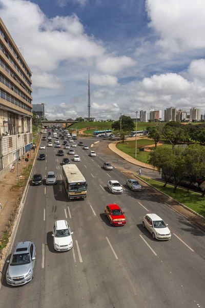 Widok Anteny Tower Centrum Brasilia Dystrykt Federalny Kapitału Miasta Brazylii — Zdjęcie stockowe