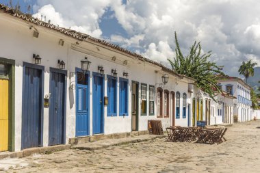 Koloni tarihi şehir Paraty, Costa Verde bölgesi Güney Rio de Janeiro, Brezilya için binalarda