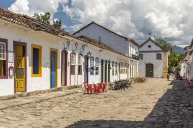 Koloni tarihi şehir Paraty, Costa Verde bölgesi Güney Rio de Janeiro, Brezilya için kilisede