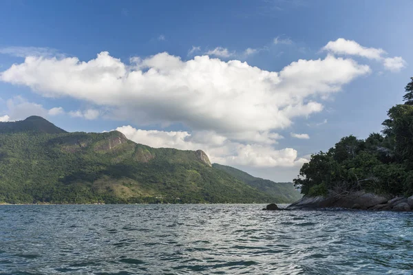 Hermoso Paisaje Tropical Con Selva Verde Océano Saco Mamangua Paraty — Foto de Stock