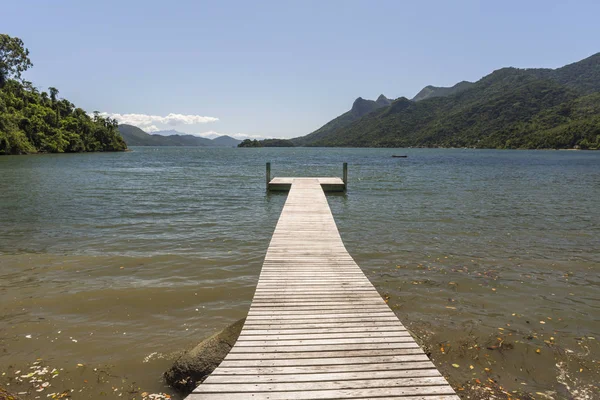 Tom Piren Öde Strand Med Vacker Atlantregnskogen Och Blå Havet — Stockfoto