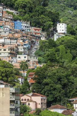 Cerro Cora Rio de Janeiro, Brezilya üzerinden Atlantik Rainforest tepeler genişleyen Favela