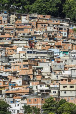 Cerro Cora Rio de Janeiro, Brezilya üzerinden Atlantik Rainforest tepeler genişleyen Favela