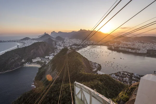 Sunset Seen Sugar Loaf Mountain Beautiful Landscape City Mountains Rio — Stock Photo, Image