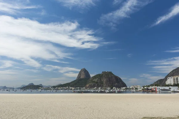 Paisagem Com Vista Para Montanha Pão Açúcar Praia Botafogo Dia — Fotografia de Stock